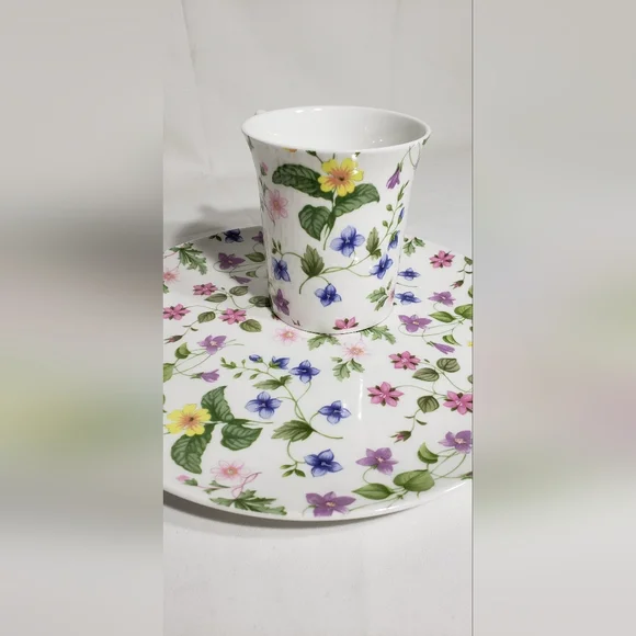 Queens snack plate & mug set, bone china. Made in England, EUC! - Picture 7 of 12